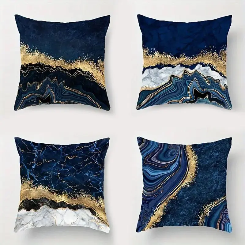 Abstract Geometric Pattern Throw Pillow Case, Creative Decorative Cushion, 4pcs/set Cushion Cover without Filler, Square Pillowcase for Home Sofa Bed, Couch Cushion Covers