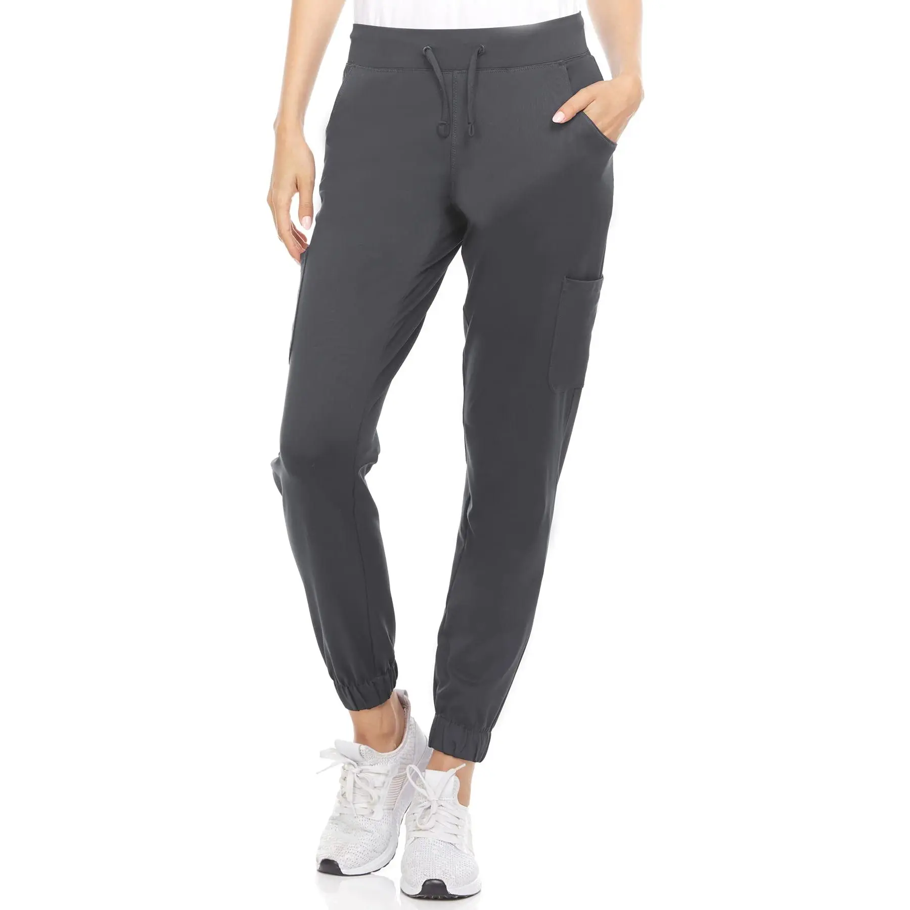 MediChic Women's Scrubs Mid Rise Six Pocket Joggers Yoga Scrub Pant Nurses for Work