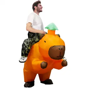 Adult Inflatable Capybara Costume - Fashionable Animal Theme, Full Body Suit, Expressive Eyes and Ears, Easy to Wear, Suitable for Halloween, Carnival, Masquerade - Capybara Costume Suitable for Theme Events and Daily Wear