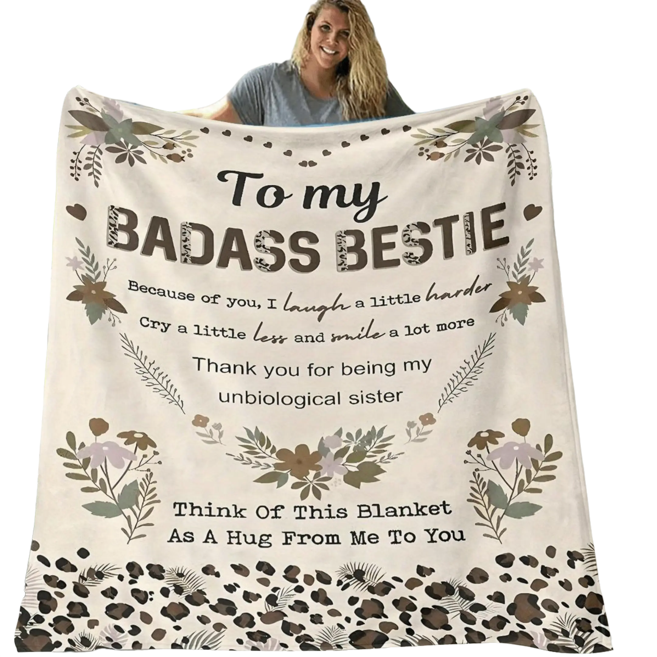Flannel High-Definition Printed Blanket, Sister Gift, BFF Gift, Best Friend Gift, Gift, Decor, Suitable for Sofa, Bed, Travel, Outdoor, Comfortable, Office, Flannel Blanket, Small Cover, Nap Mat, Air Conditioning Blanket