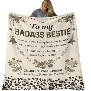 Flannel High-Definition Printed Blanket, Sister Gift, BFF Gift, Best Friend Gift, Gift, Decor, Suitable for Sofa, Bed, Travel, Outdoor, Comfortable, Office, Flannel Blanket, Small Cover, Nap Mat, Air Conditioning Blanket