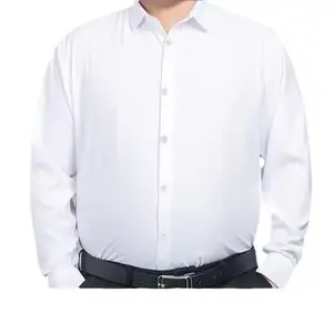 2026 Men's Shirt Plus Size Long Sleeve Business Casual Shirt for Big and Tall Men Solid Color Non-Iron Men's Shirt