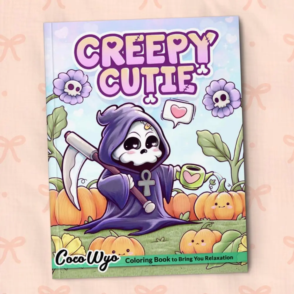 Creepy Cute Coloring Book, Gothic Kawaii and Spooky Cute Creatures Coloring Book, Art Supplies for Adults and Teens, Ideal Gift