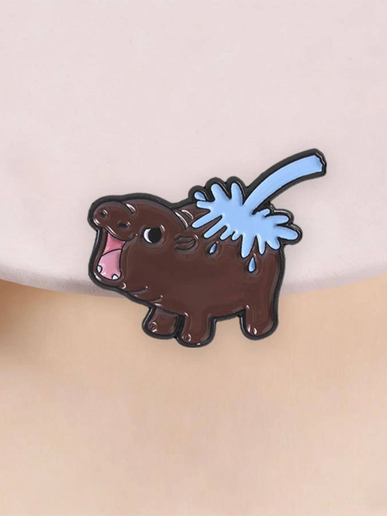 Funny Hippopotamus Meme Brooch Pin for Backpack, Unique Accessory for Lovers of Memes, Perfect Gift Idea for Friends and Family
