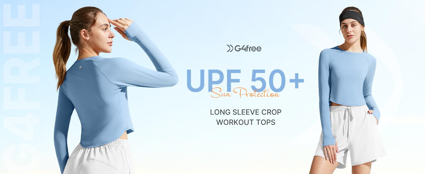 G4Free Women's UPF 50+ Long Sleeve Rash Guard - Lightweight Sun ...