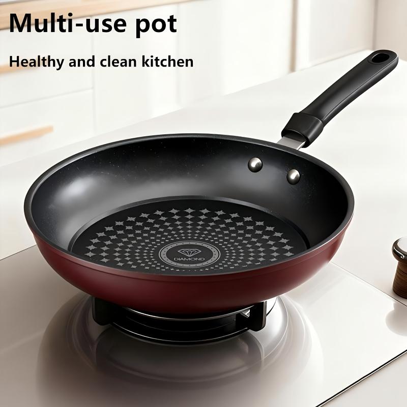 Multi-functional Thickened Flat Pan - Induction & Gas Compatible   Uncoated High-Purity Cast Iron Stainless Steel Multi-Size Frying Set