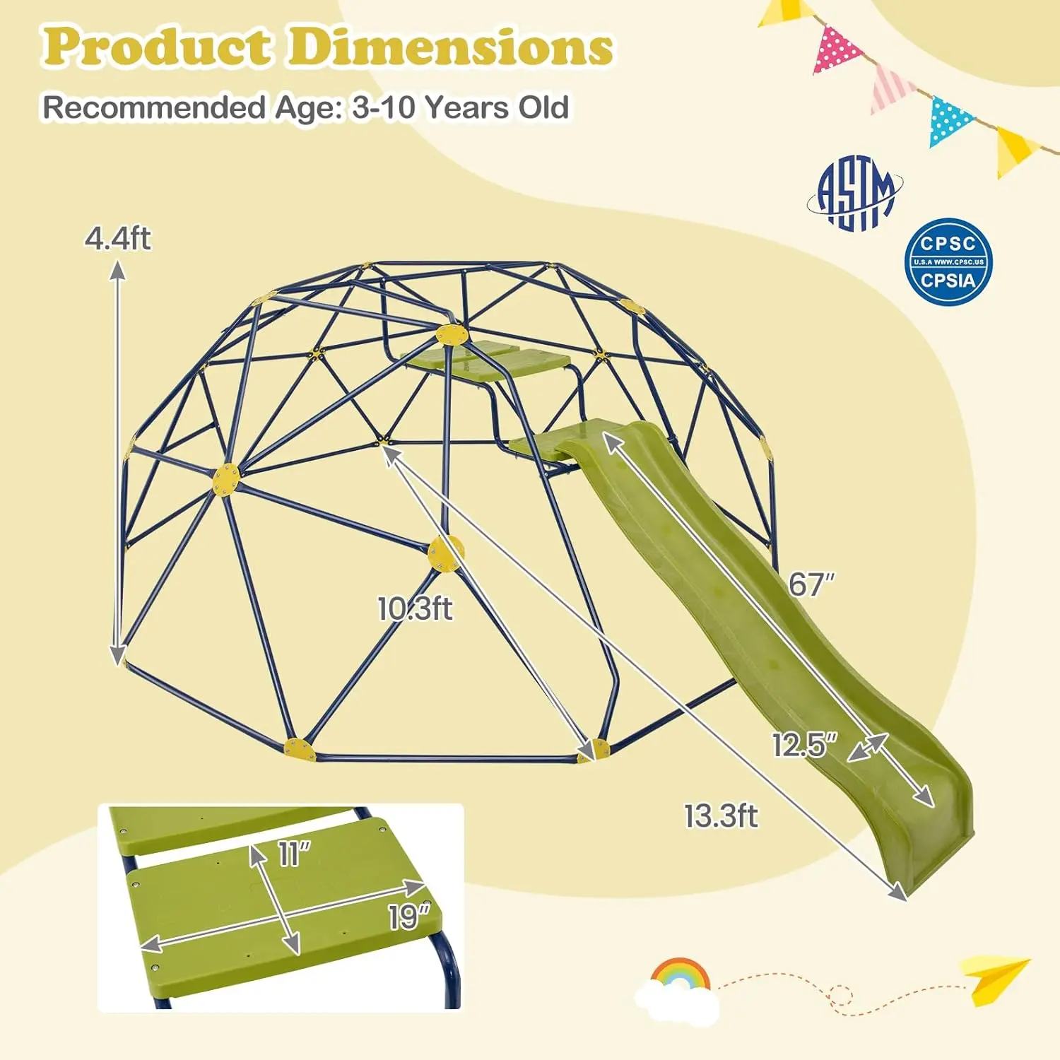 10 FT Blue+ Green w/ Wave Slide