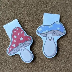 Cute Mushroom Magnetic Bookmark - Purple/Red