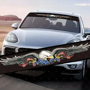 American Flag Eagle Car Windshield Sticker, Decorative Vinyl Car Truck Decal, Scratch Cover Waterproof UV Protection, Fits All Cars