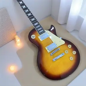 22 frets guitar HH pickup, flame wood veneer, chrome hardware, rosewood fretboard,