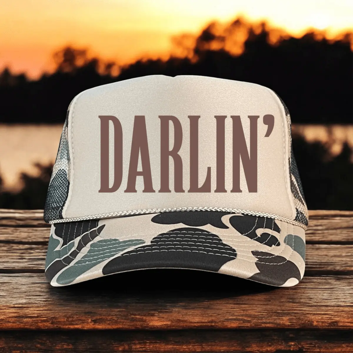 DARLIN' Country Classic Foam Trucker Hat - Adjustable Snapback Closure, Lightweight Poly-foam Design, Breathable Mesh Back Polyester Cap