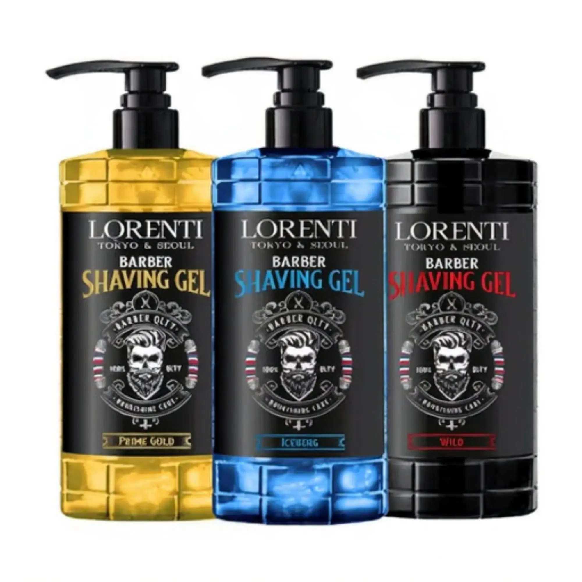Lorenti Professional Shaving Gel, 1000ml Barber Size for Sensitive Skin, Hydrating & Irritation-Free Scented Formula (Wild, Iceberg), Water, Fragrance, Bottle, Carbomer, Glycerin-Enriched Formula, Large 1000Ml Size, Minimizes Redness, Moisturizing, Prime