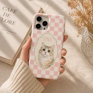 Custom Pet Photo Phone Case, Personalized Cat Dog Iphone Galaxy Cover