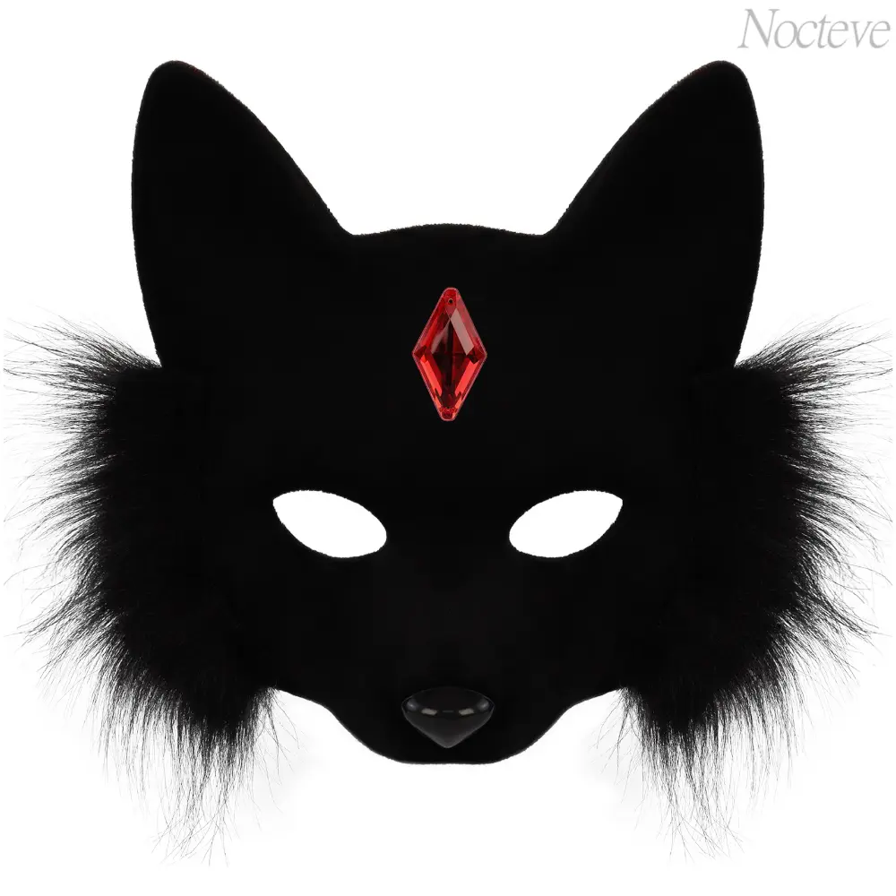 Halloween Fox Mask Half Face Animal Mask, Masquerade Costume Accessory for Women and Men, Lightweight Party Mask for Cosplay, Carnival, Dress Up Events, Photo Props, Halloween Party Supplies and Festival Celebrations