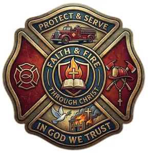 Faith and Fire through Christ Maltese Window or Helmet Decal Tiktok