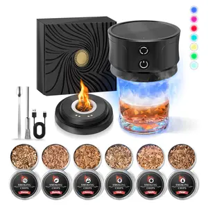 Valentines Day Gifts for Men: Electric Whiskey Smoker Kit Built-in Lighter New Year Gifts for Dad Husband, No Butane Needed, Rechargeable Cocktail Smoker Kit with 6 Wood Chips, Old Fashioned Drink Smoker Kit Party Present