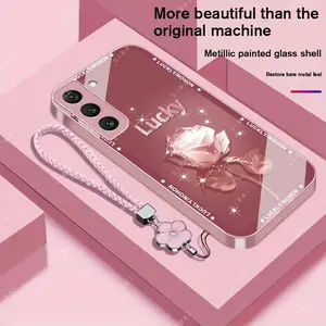 Suitable for [Galaxy S22 5g]Brand new premium phone case，free beautiful four-leaf clover lanyard，available in multiple colors， beautiful and high-class eleganceexquisite YM99