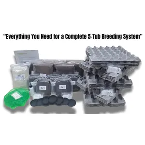 5-Tub Cricket Breeding Kit for Reptiles, Lizards & Geckos – Breed Endless Live Feeders at Home | Complete Pro Setup by G&T Country Living | Includes Feed, Water Crystals, Egg Flats & Manual – Perfect for Bearded Dragons & Pet Owners