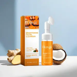 Oil Control Turmeric Facial Cleanser, Soft Foaming Face Wash, Exfoliating Brightening Skin Cleanser