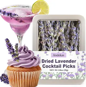 110+ Edible Lavender Sprigs, 4.72" Culinary Lavender Sticks for Tea, Dessert, Cocktails & Food Presentation, 1.06 oz(30g) Dried Botanical Stems in Sealed Pouch for Garnish, DIY Gifts & Visual Plating