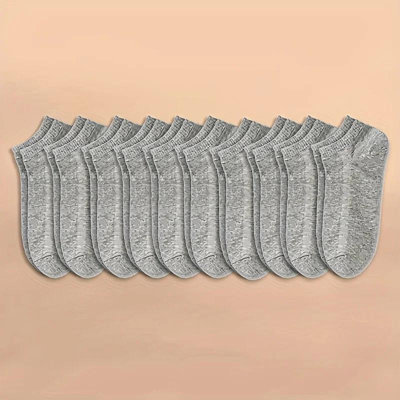 10/20/40 Pairs Solid Socks Soft Lightweight Low Cut Ankle Socks Bulk Black White Grey Men Women Stockings Hosiery Menswear Beige Plain scrunch socks Anklesock Tubesocks