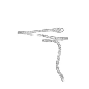 Snake Shape Ring - Elegant Design with Clear Stones, Ideal for Everyday Wear