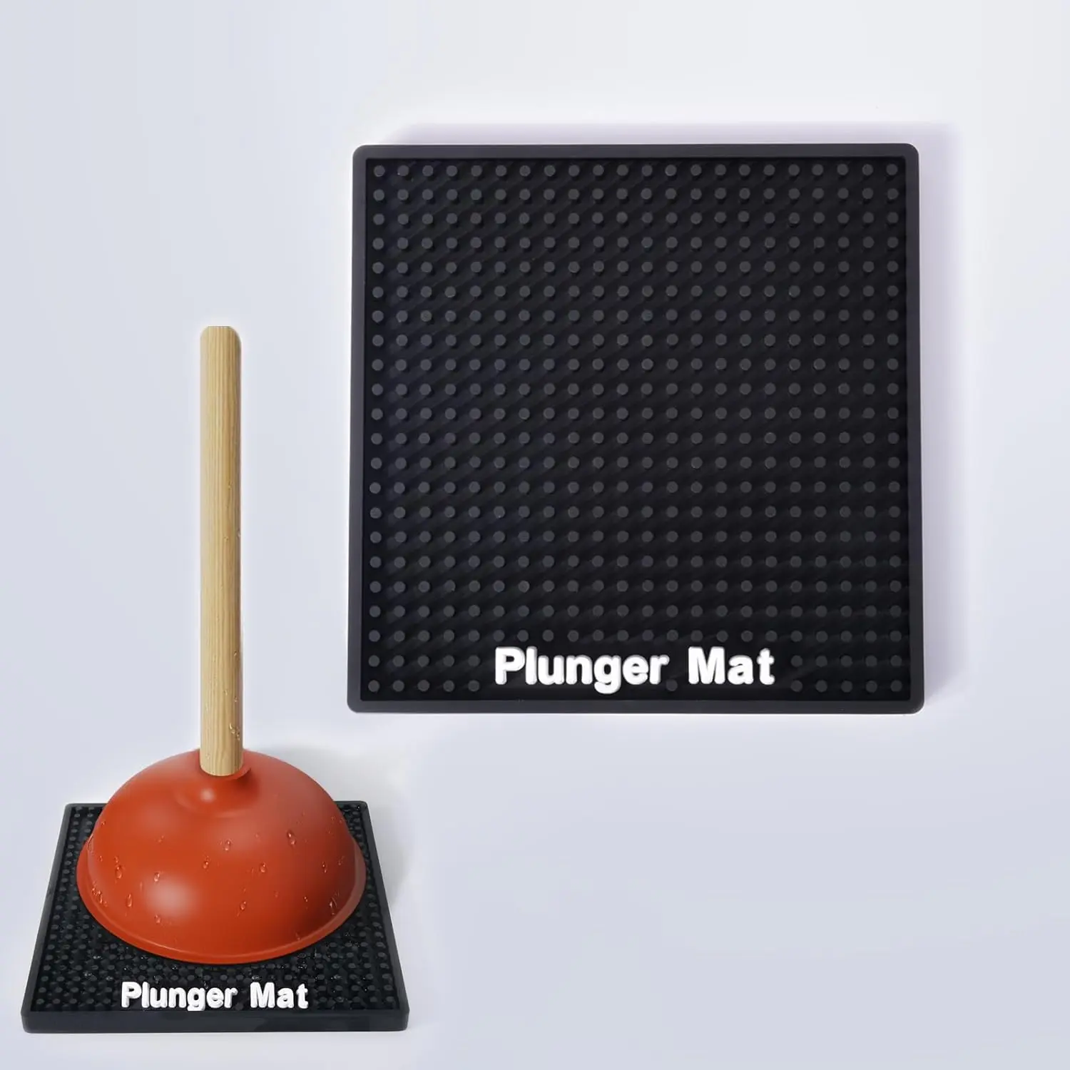 Plunger Tray - Fast-Drying Air Mat for Toilet Plunger Storage - Catches Drips & , Dries Quickly - Plunger Holder Only