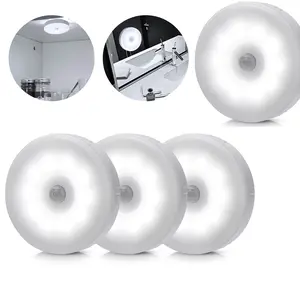 Motion Sensor Night Light, Rechargeable 150mAh Lithium Battery, Freestanding/Wall Mount, Solid Color, Plastic, for Bedroom Corridor Dorm Home Use, Includes USB Cable