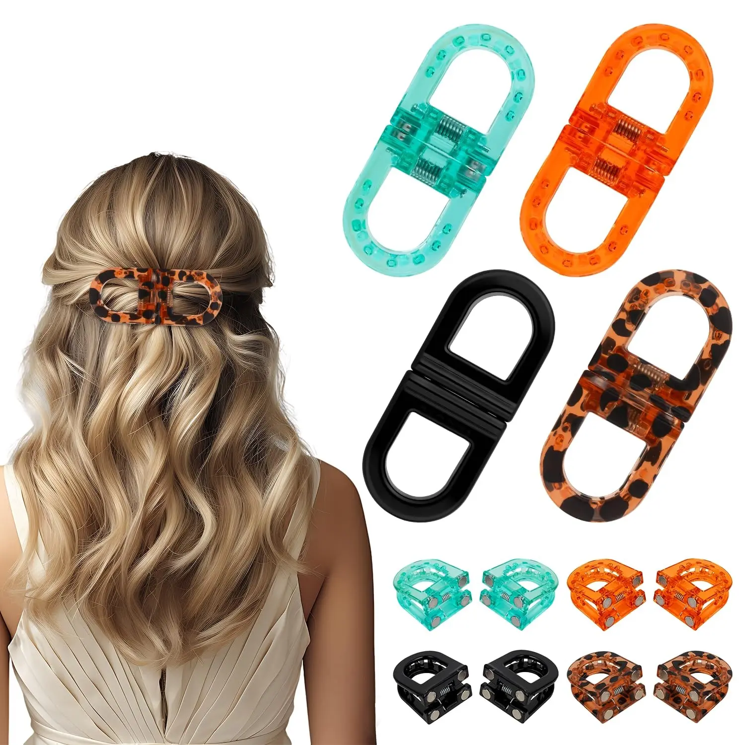 4 Color Hair Clips, Non-Slip Magnetic Hair Stylers, No Creases, Strong Hold, Seamless Design, Easy Daily Hairstyles, Single Item, Magnetic Hair Accessories, Hair Clips For Styling