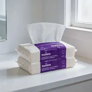 Modess Disposable Face Towels Pack (2x30 Count, 60 Total), Gentle, Dry & Wet Use, Pearl-Embossed, Ultra Soft, $0.23 Per Single Item, Save 10% on Any 3 Items