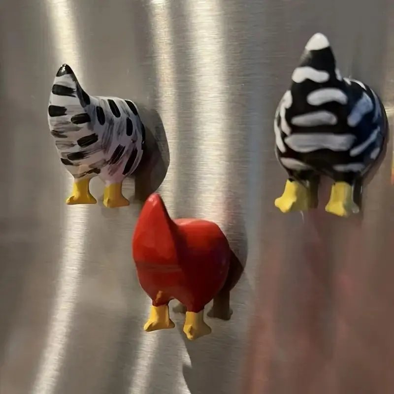 Creative Chicken Butt Design Fridge Magnets, Refrigerator Decorating Magnet, Strong Magnetic Stickers for Home Kitchen Whiteboard Cabinet Refrigerator Decoration, Mix Colors, Magnetic Item