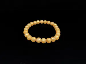 Calm Corn Yellow · Natural Burmese Jadeite Beads Bracelet Jade