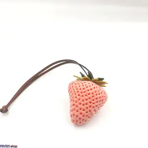 3/2-PCS Strawberry Bag Charms, Purse Accessories Charm, Purse Charms For Handbags, Car Ornament, Backpack Charms, Mobile Phone Case Pendant, Purse Pendant, Fruit Keychain, Diy Decoration, Strawberry-Themed Ornaments Birthday gift, paired  pastoral style