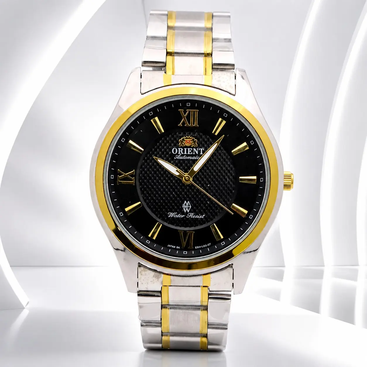 Male Classic Round Face Automatic Mechanical Watch - Silver Strip, Black Dial, Business Wear Fashion Wristwatch