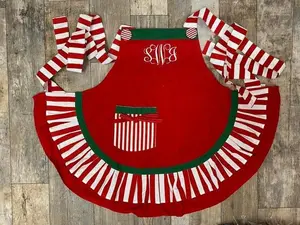 Personalized Flirty apron, Adult christmas baking apron embroider with name, adult personalize christmas apron