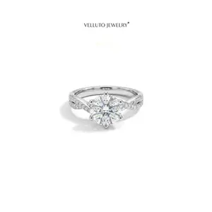 Platinum-Plated Moissanite Adjustable Ring, 2.0 Carat Total Weight – Pillow Cut, Refractive Index 2.65, Stylish and Versatile
