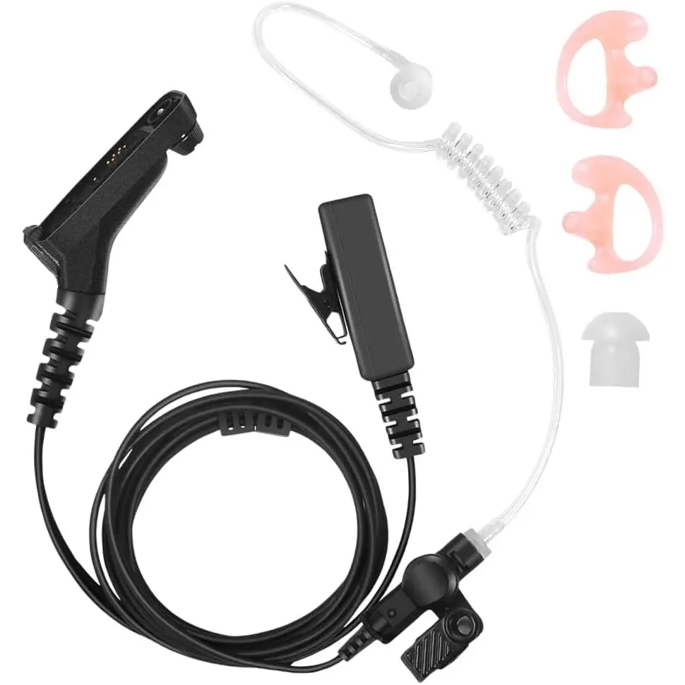 APX 6000 Electronic Audio Headphone Earpiece w/Mic (Single Unit) - 7550e Surveillance Headset for Motorola XPR 7350e/7580e/7380e/7550/7350 & 8000/7000/4000 Radios, Acoustic Tube & PTT Mic, Apx 6000 Xpr 7550E Earpiece W/Mic (Single Unit)
