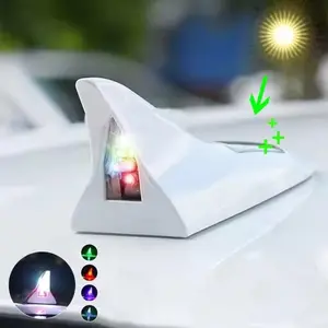 Sparkling Shark Fin Antenna: Add a Touch of Fun to Your Car with Solar LED Roof Warning Light! Car Accessories