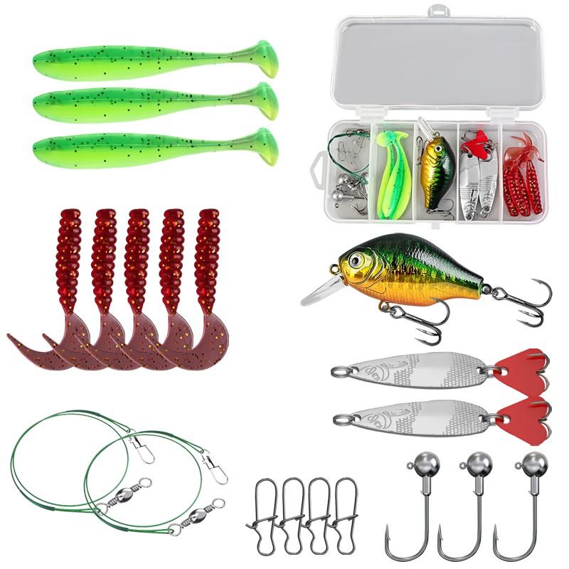 18/43/165/361/604pcs Fishing Lures Kit Soft Lure And Hard Baits Set Metal Jig Sea Fishing Accessories  Artificial Wobblers Fishing Gear Set