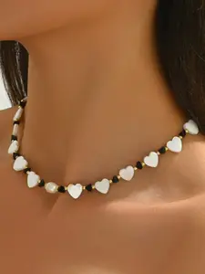 Boho Crystal Shell Pendant Necklace for Women, Unique Lockbone Chain Jewelry, Trendy Style Accessory, Perfect Gift Idea
