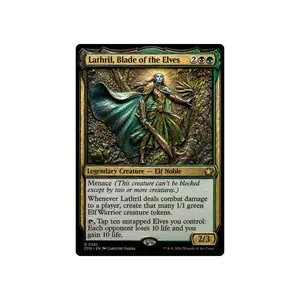 Lathril, Blade of the Elves 3D Textured Metal Card | Magic The Gathering Collectible Display | MTG Metal Card