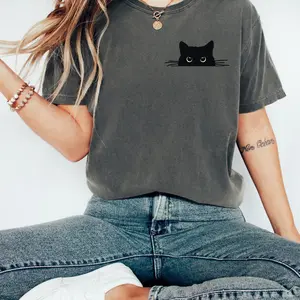 Black Cat T-Shirt, Black Cat Gifts, Cat Mom,  Cat T Shirt, Cute Kitty, Cat Halloween Shirt, Cat Shirt For Women, Gift AM1