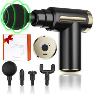Cotsoco Portable Massage Gun, Rechargeable Mini Muscle Massager for Back Neck Shoulder, with 4 Massage Heads 6 Speeds, Christmas New Year Gift
