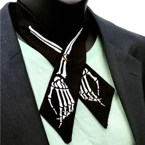 Skeleton Arm Cross Over Tie- Cotton Dark Academia Halloween Goth Fashion
