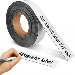Magnetic Labels 1 Inch x 30 Ft Roll - No Adhesive Backing, Dry Erase Surface - Reusable Magnetic Tool Box Labels & Magnetic Name Tags - Dry Erase Magnets for Whiteboard, Classroom, Locker, Toolbox