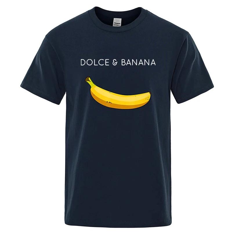 Summer Men's T-shirt High Quality 100%Cotton Funny Banana Printing Loose O-neck Men Short Sleeve Casual For Male T-shirt Top Tee