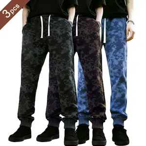 3PCS Mens Y2K Vintage Tie-Dye Camo Sweatpants | Casual Sporty Athletic | Baggy Drawstring Waist Joggers | Green Black Olive Green | Insta Trendy Gift for Birthday or Festival Retro Menswear Streetwear Plain