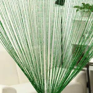 Unique Bargains String Curtain Fringe Panel 39" x 79"(WH) Thread Strip Backdrop Bedroom Door Window Divider for Wedding Coffee House Decoration