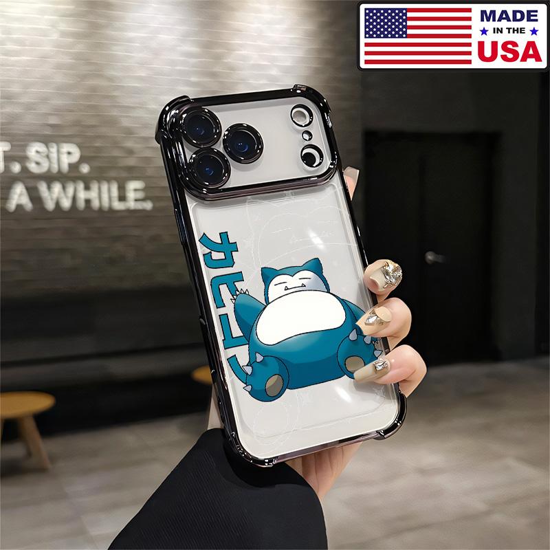 Snorlax Cute Anime Aesthetic Design Pattern Casing For iPhone 17 16 15 14 13 12 Samsung 22 23 24 25 Plus Pro Max Ultra Soft Silicon TPU Shockproof Protector Vintage Unique Fashion Mobile Phone Case