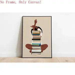 "Frameless African American Black Woman Wall Art Prints – Bedroom & Study Decor for Modern Black Aesthetic" Glossy Ornaments